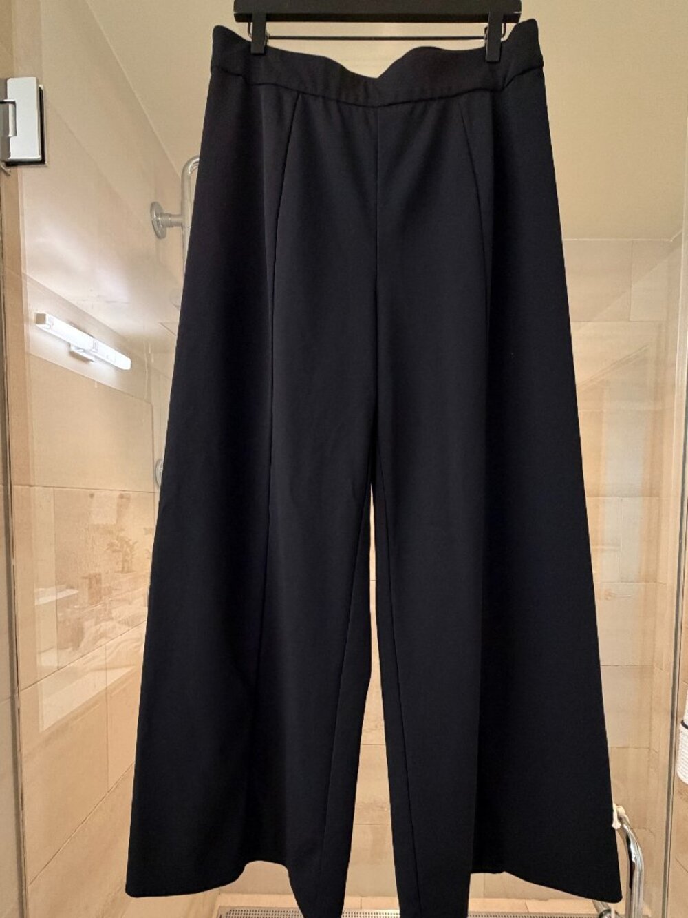 Nordstrom Wide Leg pull on Dress Pant Size L, Black